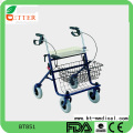 Folding four wheel steel rollator for elderly disable people